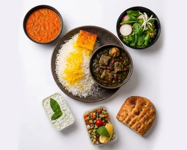 چلو خورشت قرمه سبزی