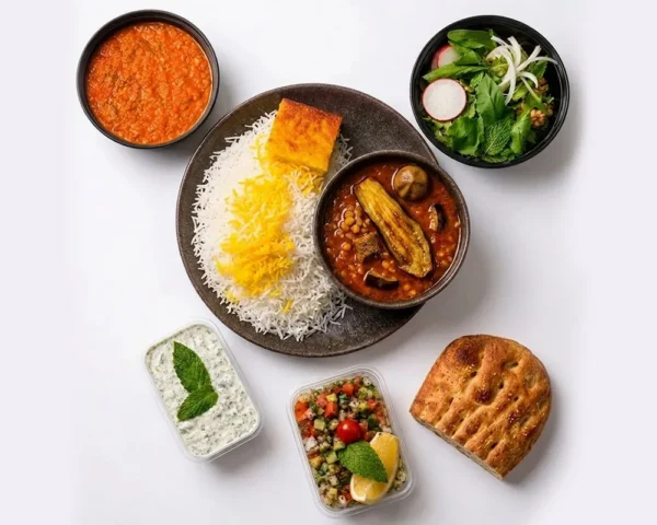 چلو خورشت قیمه بادمجان